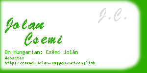 jolan csemi business card